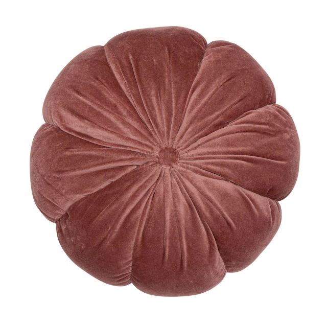 Fleur Rosewood Velvet Pink Cushion Round