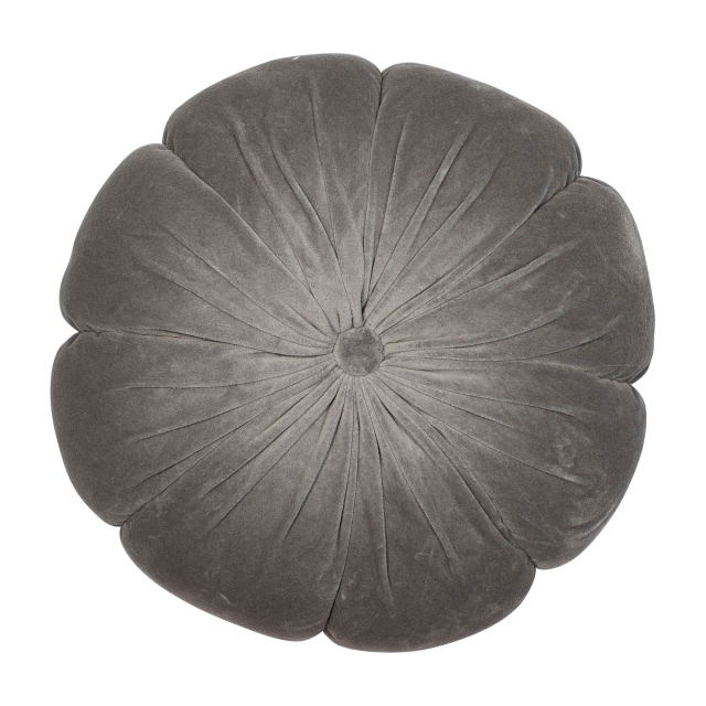 Fleur Velvet Grey Cushion Round