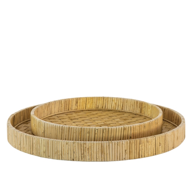 Tyla Tray Rattan Natural Set of 2