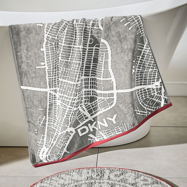 DKNY Citymap Red Towel Collection
