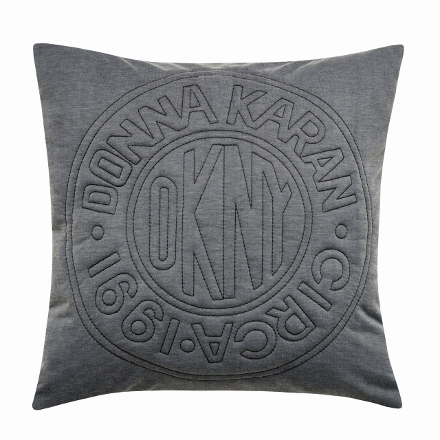 DKNY Circle Logo Charcoal Cushion