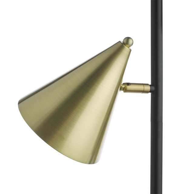 Ronan 3 Floor Lamp Black Brass