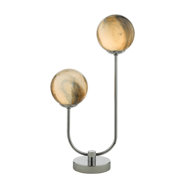 Planets 2 Globe Marble Gold Lamp