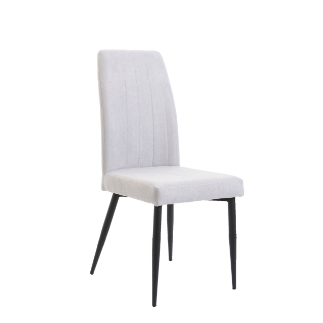 Dining Chair In Light Grey Fabric - Terni