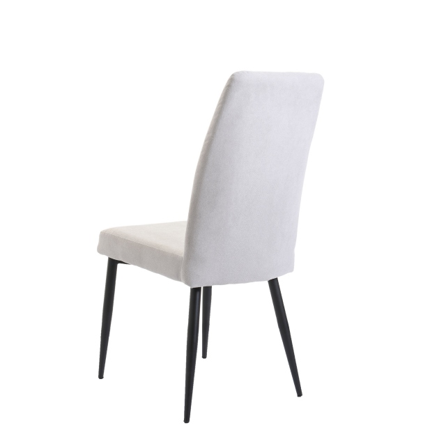 Dining Chair In Light Grey Fabric - Terni