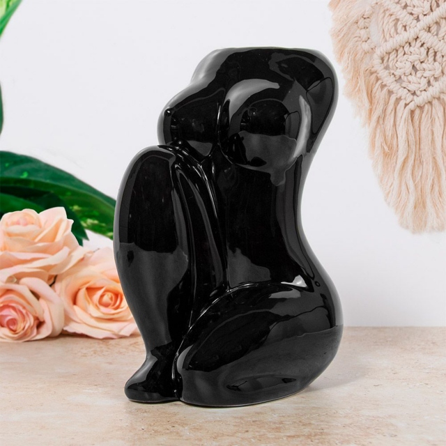 Black Kneeling Body Vase