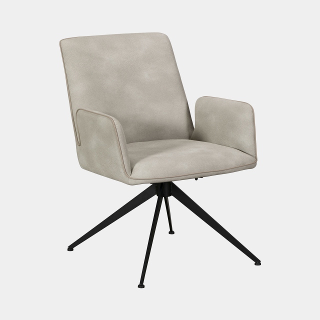 Swivel Dining Chair In Misty PU - Lucy