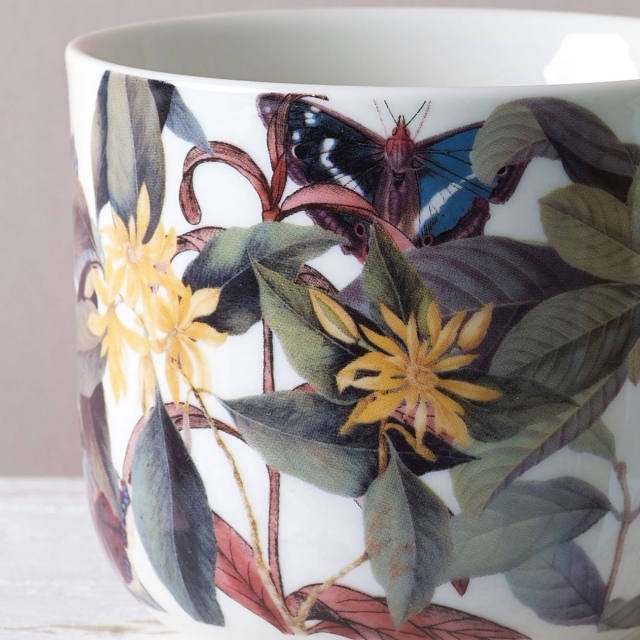 Floral Butterfly White Mug