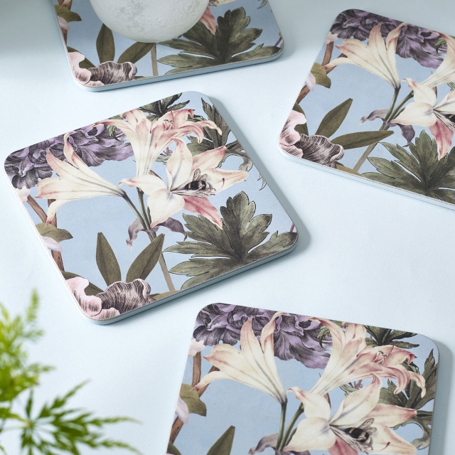Set of 4 Coasters - Bee Floral