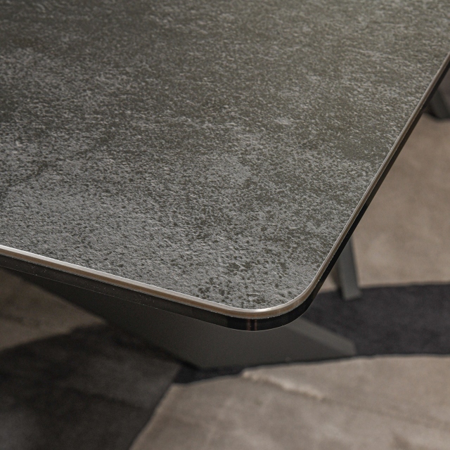 160cm Extending Spider Base Dining Table - Dark Grey Ceramic - Imperia