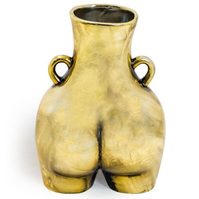 Antique Gold Body Vase - Love Handle
