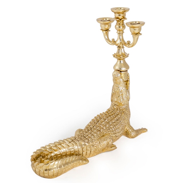 Crocodile Candelabra Gold