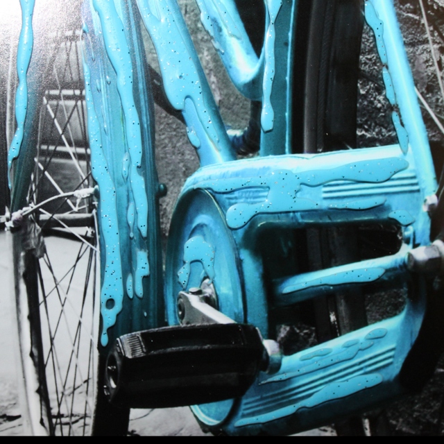 Bicycle Blue Liquid Art