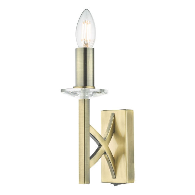 Laird Wall Light Antique Brass Crystal