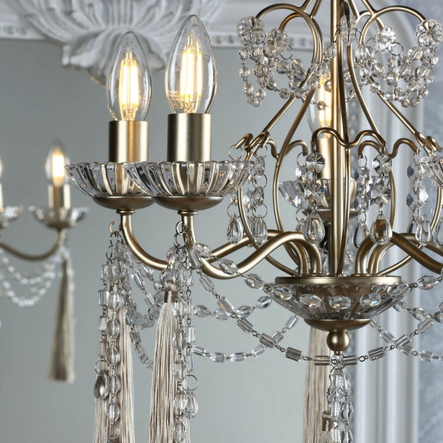 Aanais 5 Chandelier Champagne - Laura Ashley