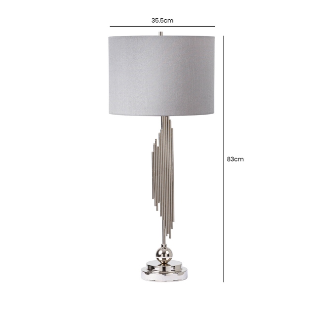 Alara Table Lamp Chrome Grey Shade