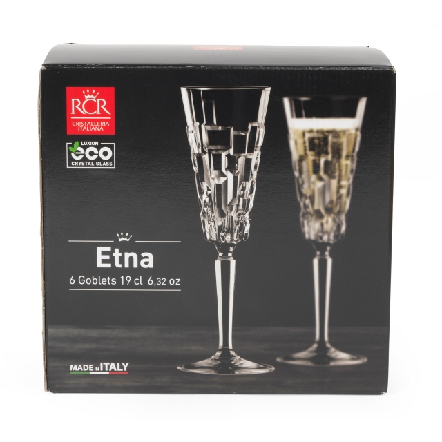 Set of 6 - RCR Etna Champagne Flutes