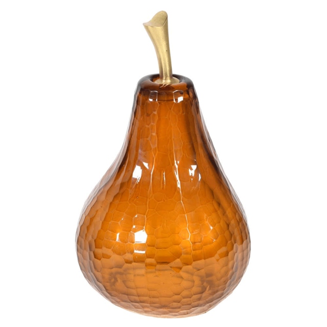 Glass Amber Sculpture - Pear