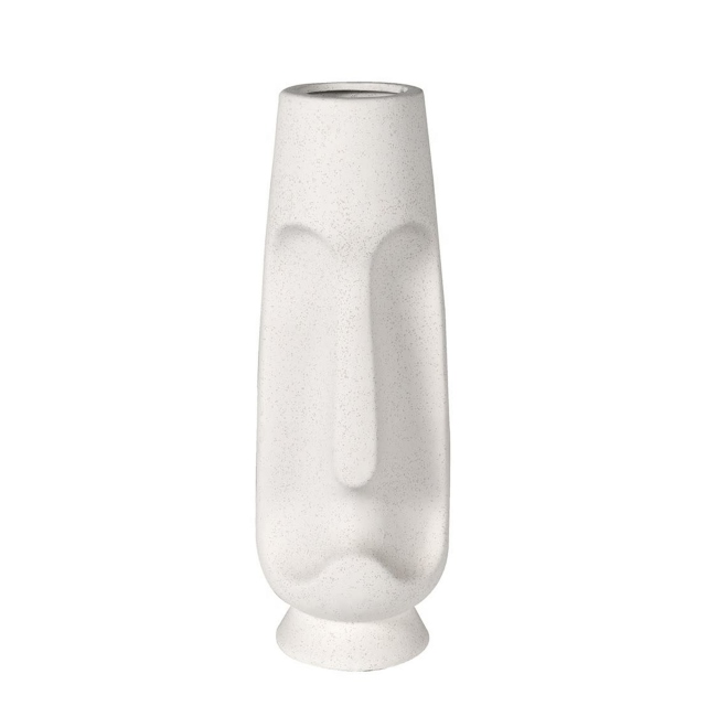 Face Ceramic Vase Cream