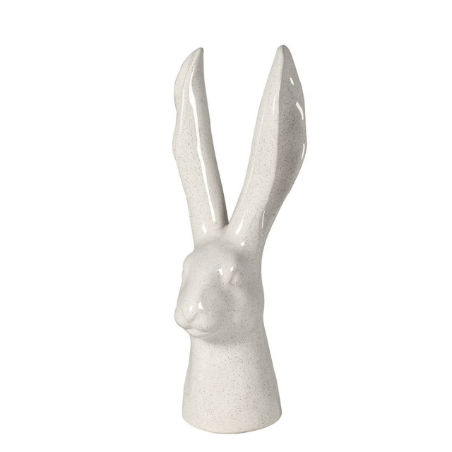Rabbit Head Sculpture Cream