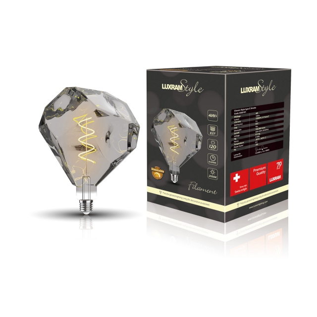 Decorative LED 4w ES Smoked Light Bulb - Taranto