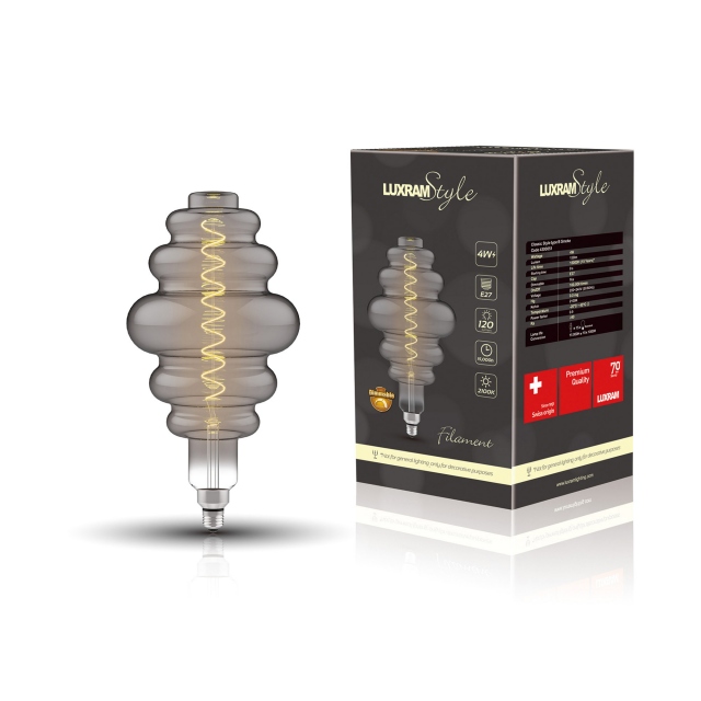 Decorative LED 4w ES Smoked Light Bulb - Turin