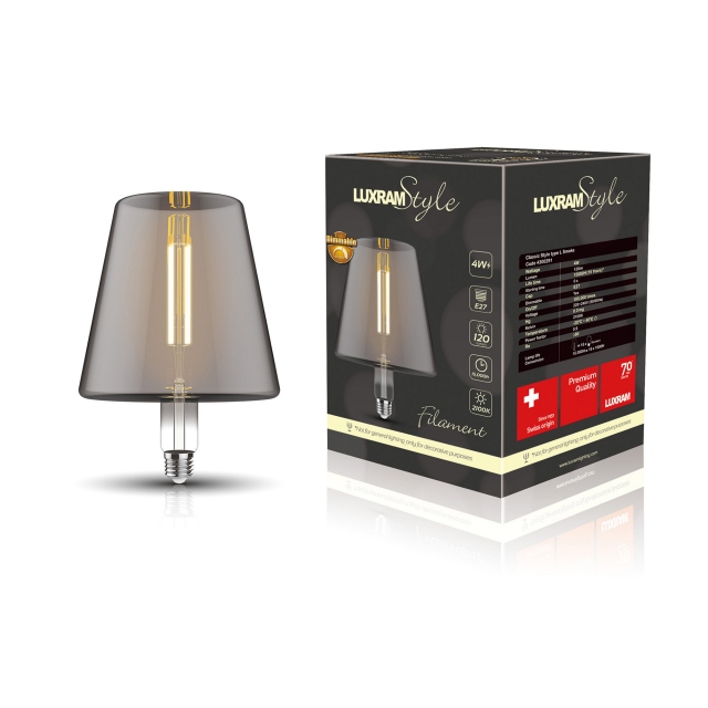 Decorative LED 4w ES Smoked Light Bulb - Naples