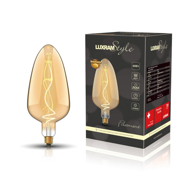 Decorative LED 4w ES Amber Light Bulb - Verona
