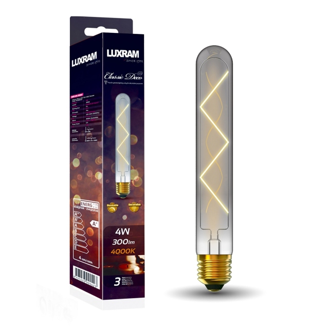 4w LED ES Smoked Light Bulb - Tubular