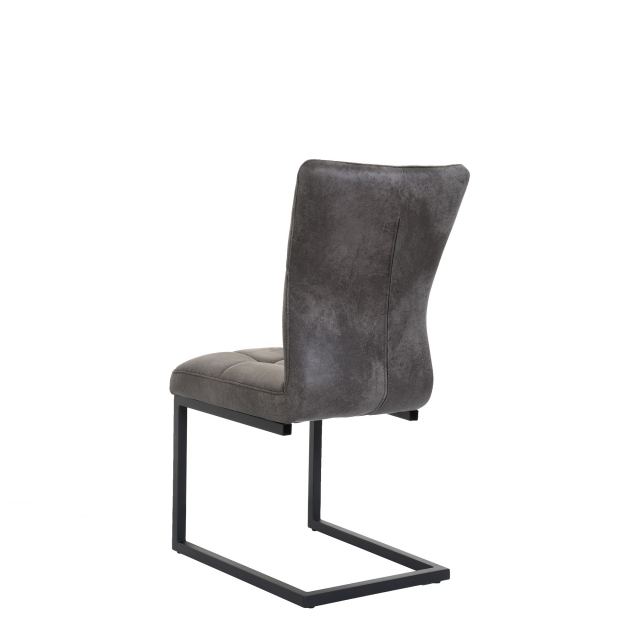 Dining Chair In Vintage Grey Fabric - Rocco