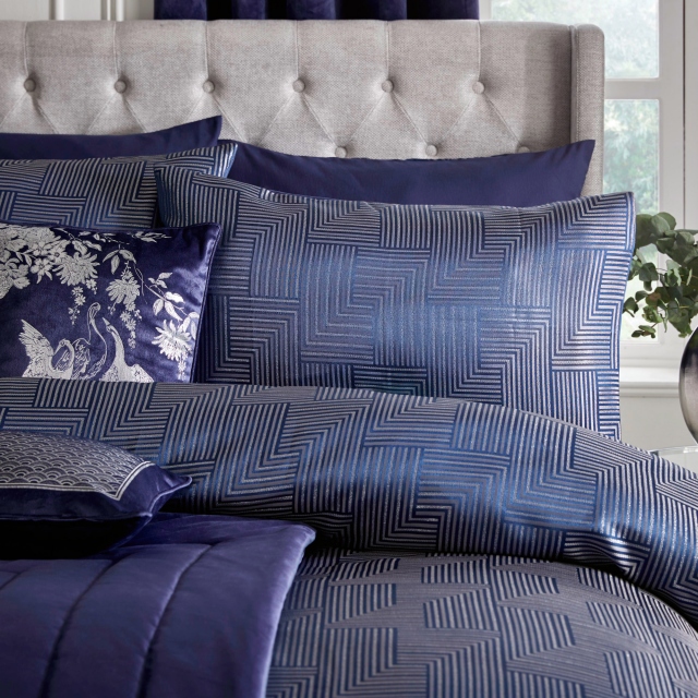 Palladio Navy Bedding Collection - Laurence Llewelyn-Bowen