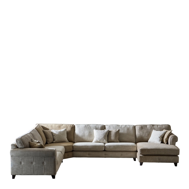 4 Piece RHF Chaise Large Corner Group In Fabric - Grosvenor
