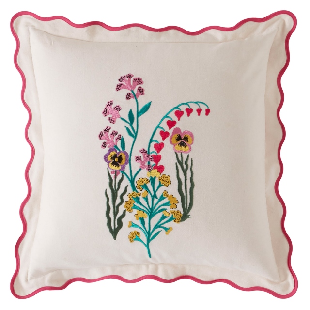 Small Pink Cushion - Cath Kidston Paper Pansy