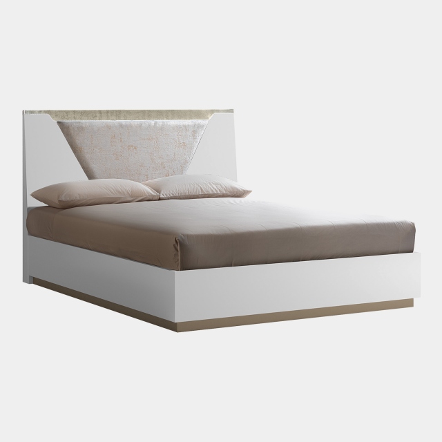 150cm (King) Bed Frame In White Gloss Finish - Sahara