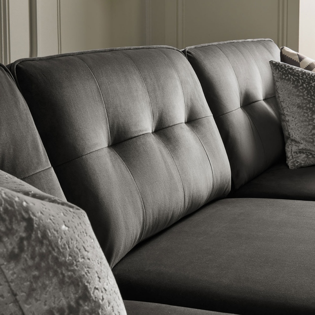Small LHF Chaise Standard Back Sofa In Fabric - Colorado