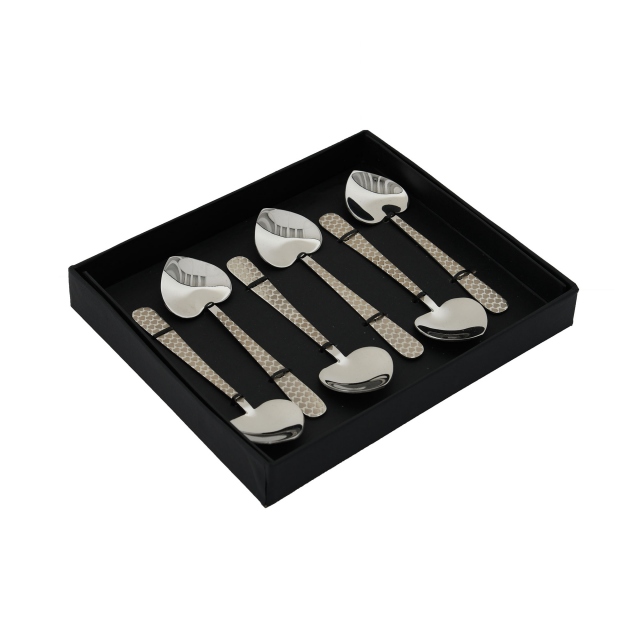6 Piece Stainless Steel Teaspoon Set - Heart