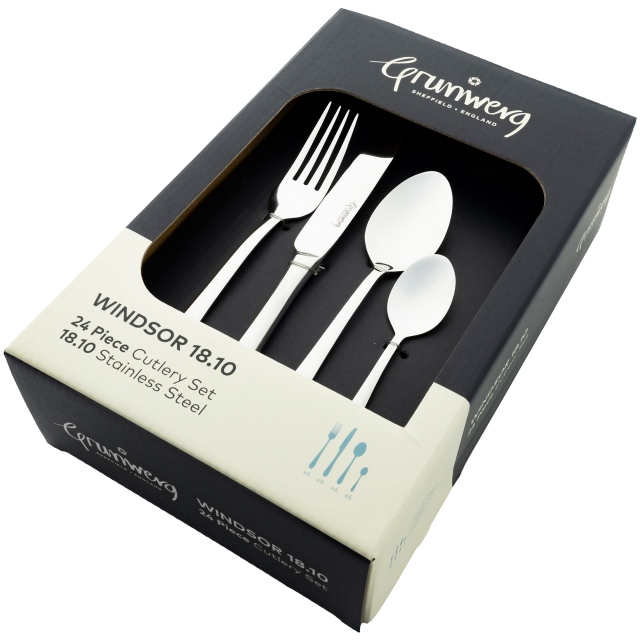 24 Piece Stainless Steel Cutlery Set - Windsor