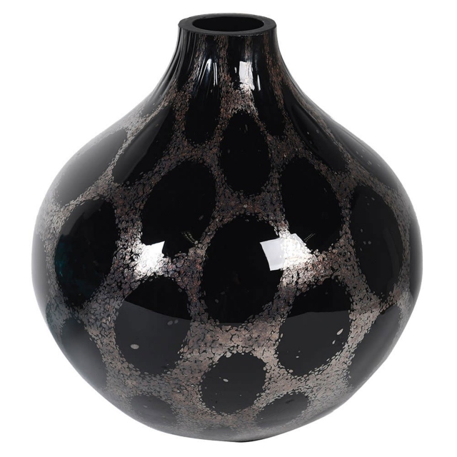 Short Black Vase - Bubble