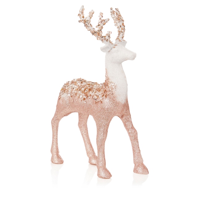 Beaded Reindeer Pink Ornament
