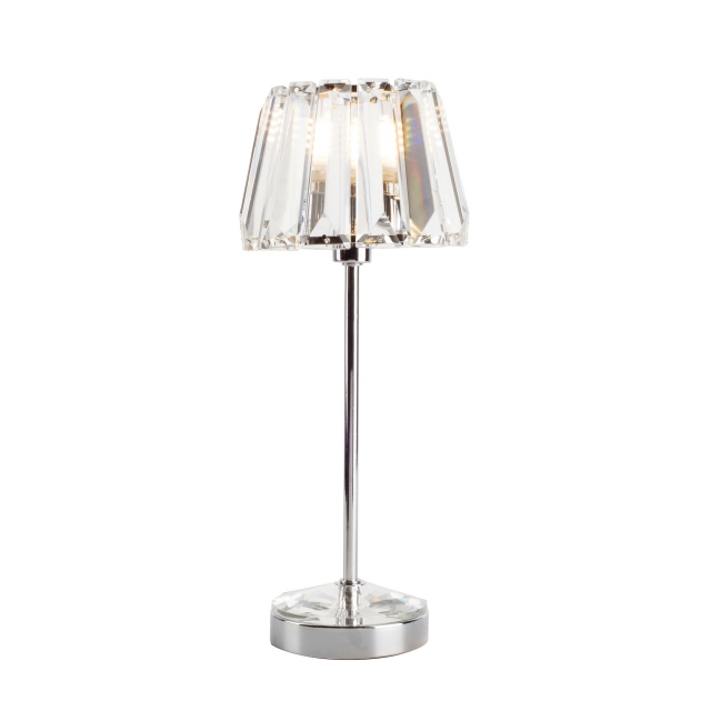 Capri Polished Chrome & Crystal Glass Table Lamp - Laura Ashley