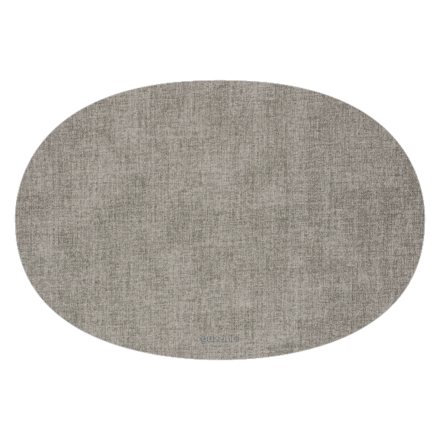 Sky Grey Oval Reversible Placemat - Tiffany