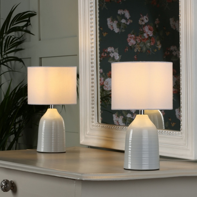 Penny Cream Table Lamp - Twin Pack - Laura Ashley