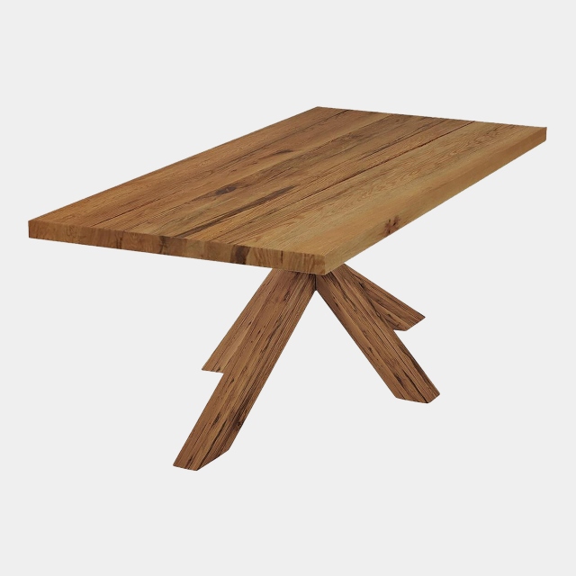 Straight Edge Dining Table In Solid Rustic oak - Mammoth
