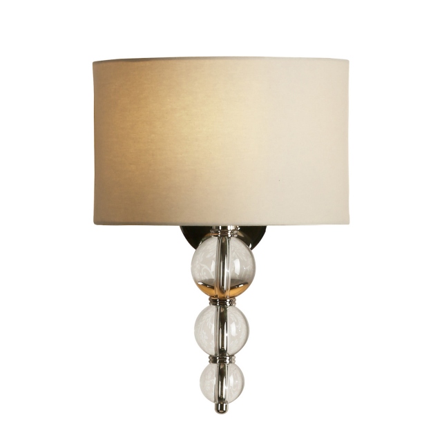 Selby Polished Nickel & Glass Wall Light - Laura Ashley