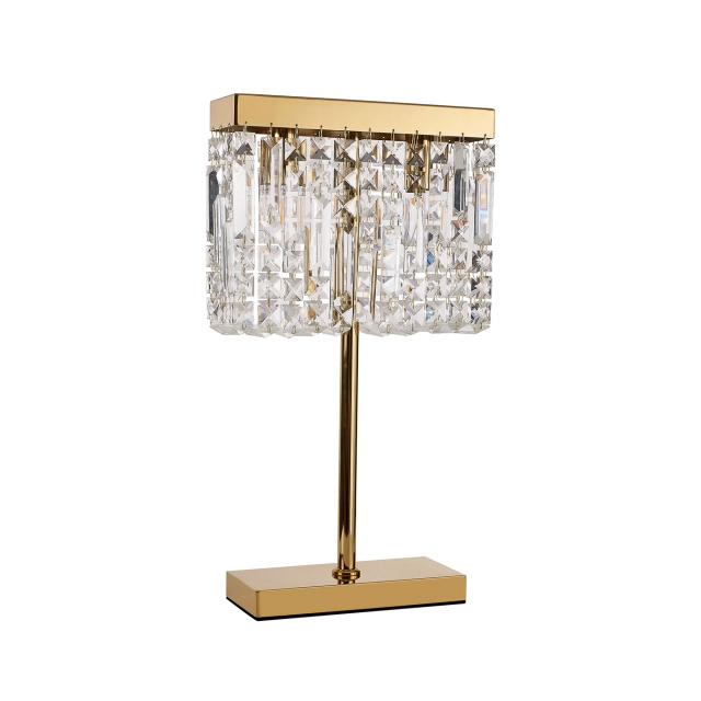 Gold & Clear Crystal Table Lamp - Tara