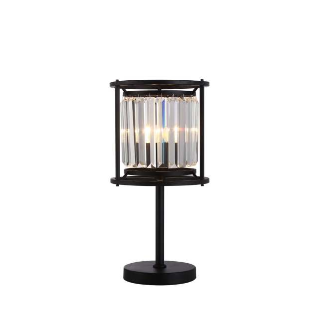 Black & Clear Crystal Table Lamp - Bendir