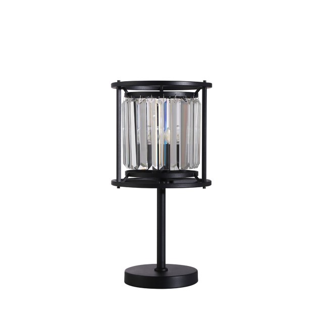 Black & Clear Crystal Table Lamp - Bendir