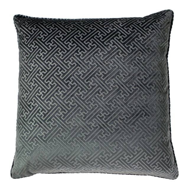 Large Graphite Embossed Cushion - Florence