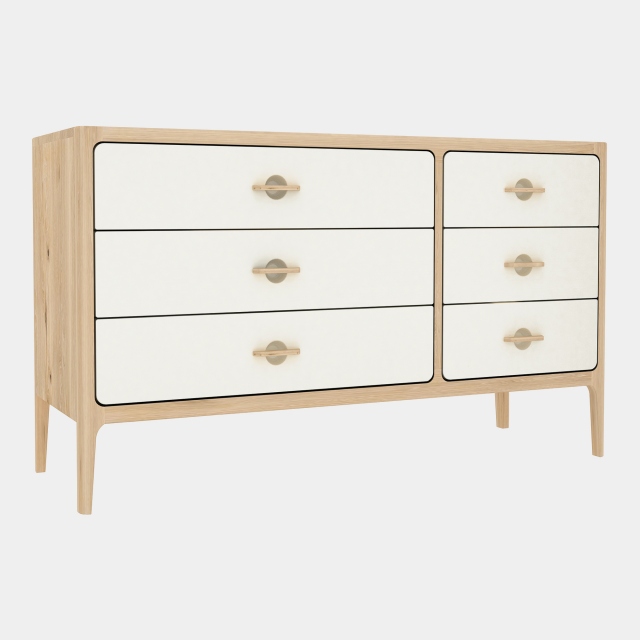 3+3 Drawer Wide Chest In Oil & Paint Finish - Rimini