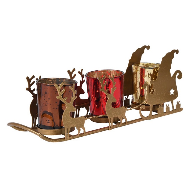 Reindeer and Sleigh Candle Holders